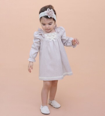 Wholesale Baby Girls Dress with Headband 6-18M Lilax 1049-6533 - Lilax