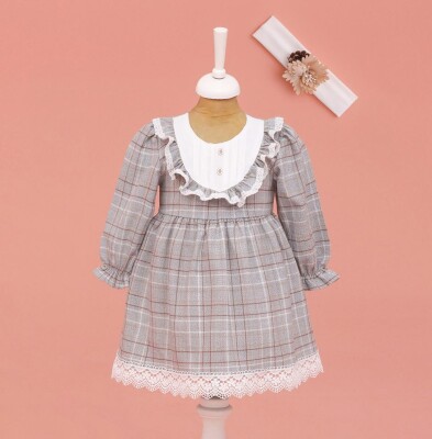 Wholesale Baby Girls Dress with Headband 6-18M Lilax 1049-6595 - 3