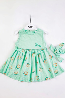 Wholesale Baby Girls Dress with Headband 6-18M Tuffy 1099-9533 Мятно-зеленый