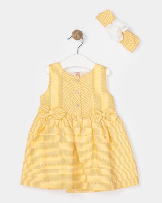Wholesale Baby Girls Dress with HeadBand 9-24M Bupper Kids 1053-23189 Жёлтый 