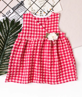 Wholesale Baby Girls Gingham Dress 6-18M Kidexs 1026-60149 - 1