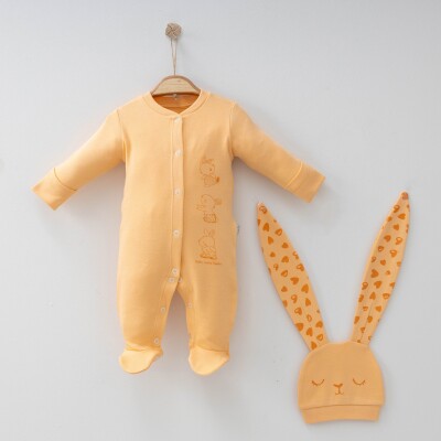 Wholesale Baby Girls Jumpsuit 0-3M Gümüş Baby 2043-0089 Оранжевый 