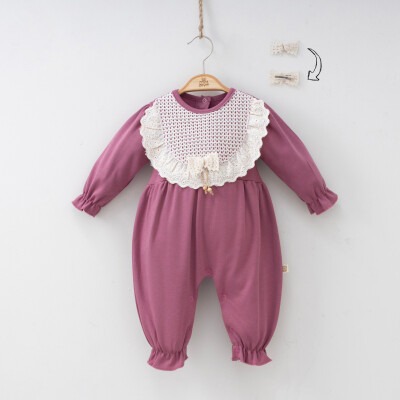 Wholesale Baby Girls Jumpsuit Set 3-9M Minizeyn 2014-3006 Пыльная роза