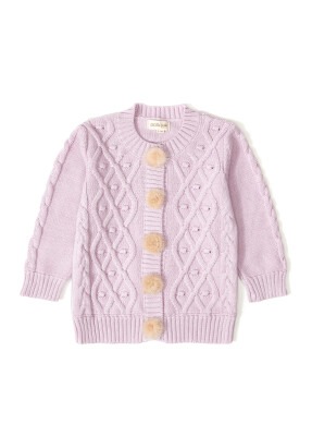 Wholesale Baby Girls Knitwear Cardigan 3-12M Uludağ Triko 1061-121053 - 2