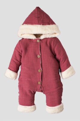 Wholesale Baby Girls Muslin Welsoft Jumpsuit 3-12M Kidexs 1026-40094 Пыльная роза