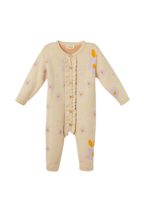 Wholesale Baby Girls Organic Cotton Jumper 3-18M Uludağ Triko 1061-21133 Бежевый 