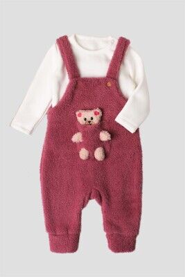 Wholesale Baby Girls Overalls with Sweat 6-24M Kidexs 1026-50004 Пыльная роза