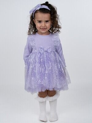 Wholesale Baby Girls Party Wear Dress 6-24M Serkon Baby&Kids 1084-M0598 Лиловый 