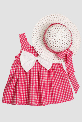 Wholesale Baby Girls Patterned Dress with Hat 6-24M Kidexs 1026-60180 - 2