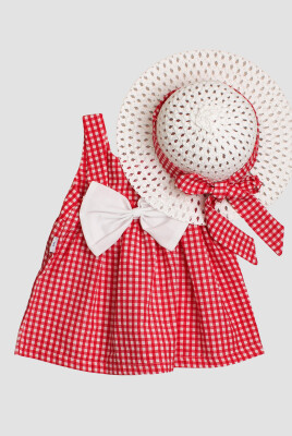 Wholesale Baby Girls Patterned Dress with Hat 6-24M Kidexs 1026-60180 - Kidexs