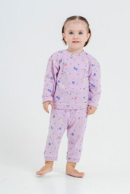 Wholesale Baby Girls Patterned Sleepwear Set 6-18M Tuffy 1099-1003 Лиловый 