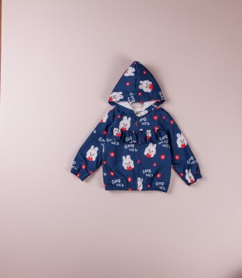 Wholesale Baby Girls Printed Raincoat 9-24M BabyRose 1002-8428 Темно-синий