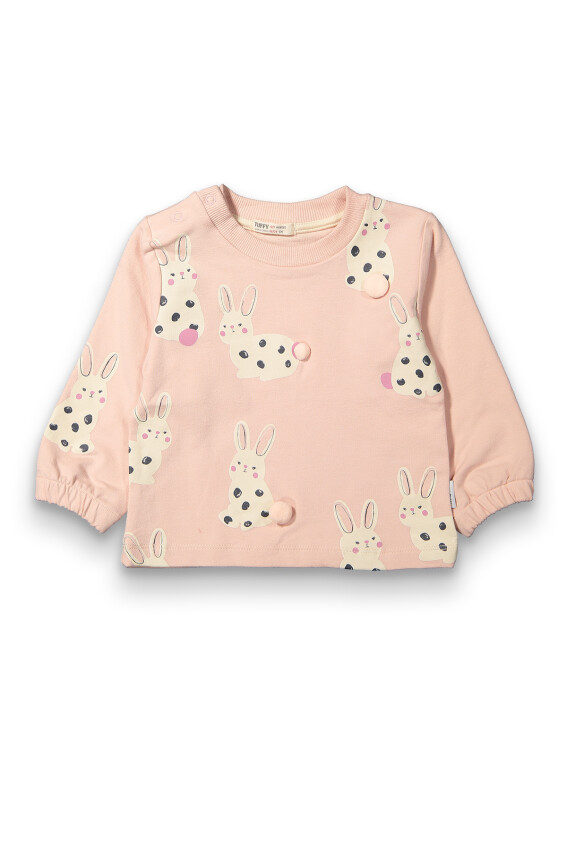 Wholesale Baby Girls Printed Sweatshirt 6-18M Tuffy 1099-0417 - 2