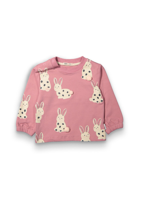 Wholesale Baby Girls Printed Sweatshirt 6-18M Tuffy 1099-0417 - 3