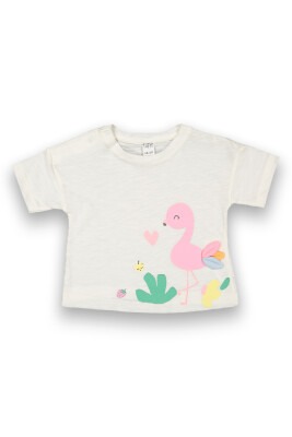 Wholesale Baby Girls Printed T-Shirt 6-18M Tuffy 1099-9004 Экрю