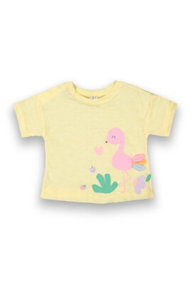 Wholesale Baby Girls Printed T-Shirt 6-18M Tuffy 1099-9004 Светло-жёлтый 