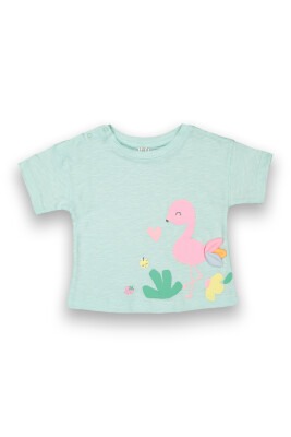 Wholesale Baby Girls Printed T-Shirt 6-18M Tuffy 1099-9004 Льдисто-голубая