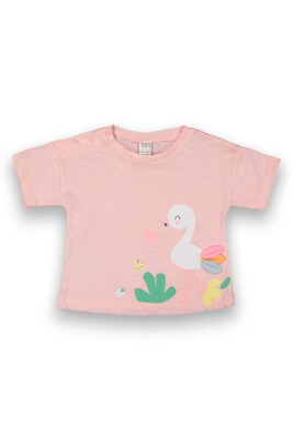 Wholesale Baby Girls Printed T-Shirt 6-18M Tuffy 1099-9004 Светло- розовый 