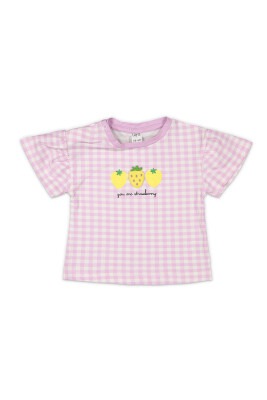 Wholesale Baby Girls Printed T-shirt 6-18M Tuffy 1099-9012 Светло-лиловый 