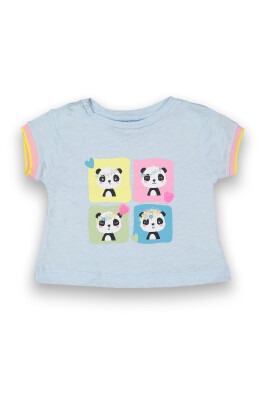 Wholesale Baby Girls Printed T-Shirt 6-18M Tuffy 1099-9017 Льдисто-голубая