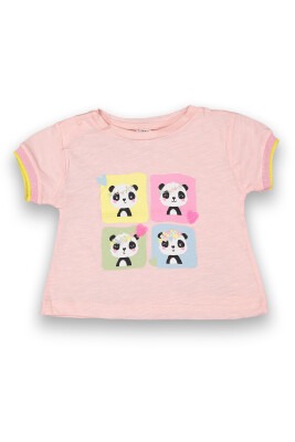 Wholesale Baby Girls Printed T-Shirt 6-18M Tuffy 1099-9017 Светло- розовый 
