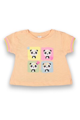 Wholesale Baby Girls Printed T-Shirt 6-18M Tuffy 1099-9017 Орандево-розовый 
