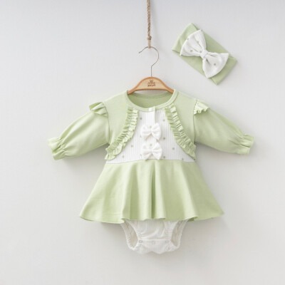 Wholesale Baby Girls Rompers Bolero with Handband 6-12M Minizeyn 2014-9004 Зелёный 