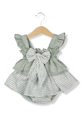 Wholesale Baby Girls Rompers with Bow 0-24M Boncuk Bebe 1006-6115 - 2