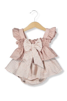 Wholesale Baby Girls Rompers with Bow 0-24M Boncuk Bebe 1006-6115 - 3