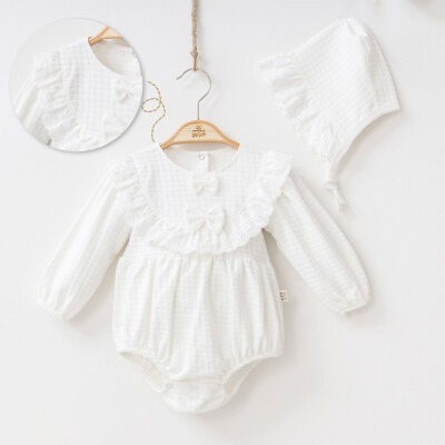 Wholesale Baby Girls Rompers with Hat 6-12M Minizeyn 2014-9002 Экрю