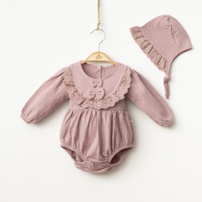 Wholesale Baby Girls Rompers with Hat 6-12M Minizeyn 2014-9002 Темно-фиолетовый