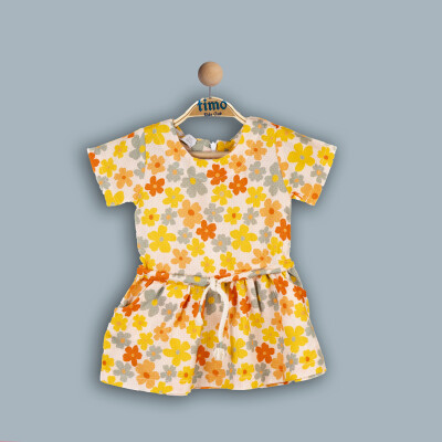 Wholesale Baby Girls Short Sleeve Dress 6-24M Timo 1018-TK4DÜ042242571 Зелёный 