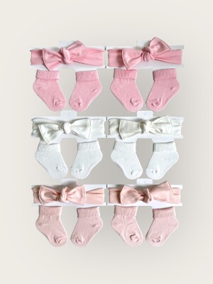 Wholesale Baby Girls Socks Set 0-6M Algiy Mini 2047-1155 - Algiy Mini