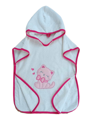 Wholesale Baby Girls Towel Hooded Pareo 0-18M Tomuycuk 1074-55097 - 1