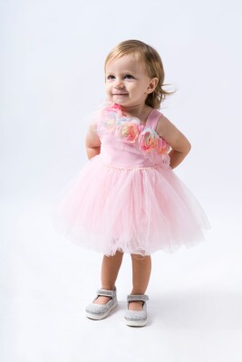 Wholesale Baby Girls Tulle Dress 6-18M Wecan 1022-24301 Пудра
