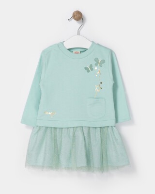 Wholesale Baby Girls Tulle Dress 9-24M Bupper Kids 1053-23929 Мятно-зеленый