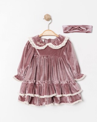 Wholesale Baby Girls Velvet Dress 9-24M Eray Kids 1044-6338 Eray Kids 1044-6338 Eray Kids 1044-6338 Розовый 