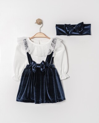 Wholesale Baby Girls Velvet Overalls and Body Set 9-24M Eray Kids 1044-6332 - Eray Kids