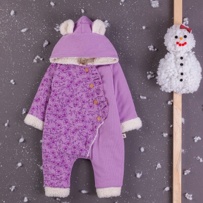 Wholesale Baby Girls Welsoft Rompers With Hoodie 3-12M BabyZ 1097-5412 - BabyZ (1)