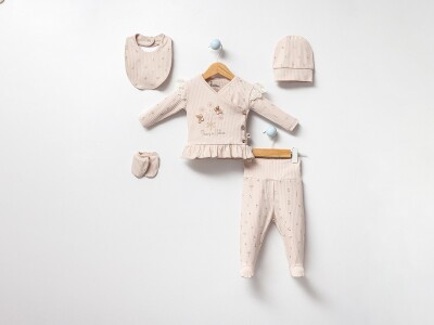 Wholesale Baby Girs 5-Pieces Newborn Set 0-3M Bubbles 2040-3021 - 2