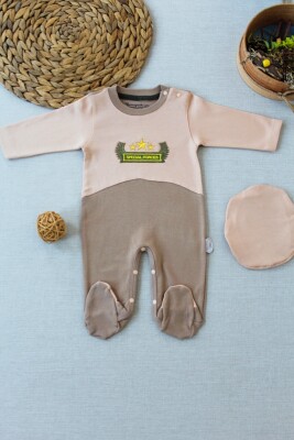 Wholesale Baby Jumpsuit 0-1M Tomuycuk 1074-25274 Молочно-кофейный