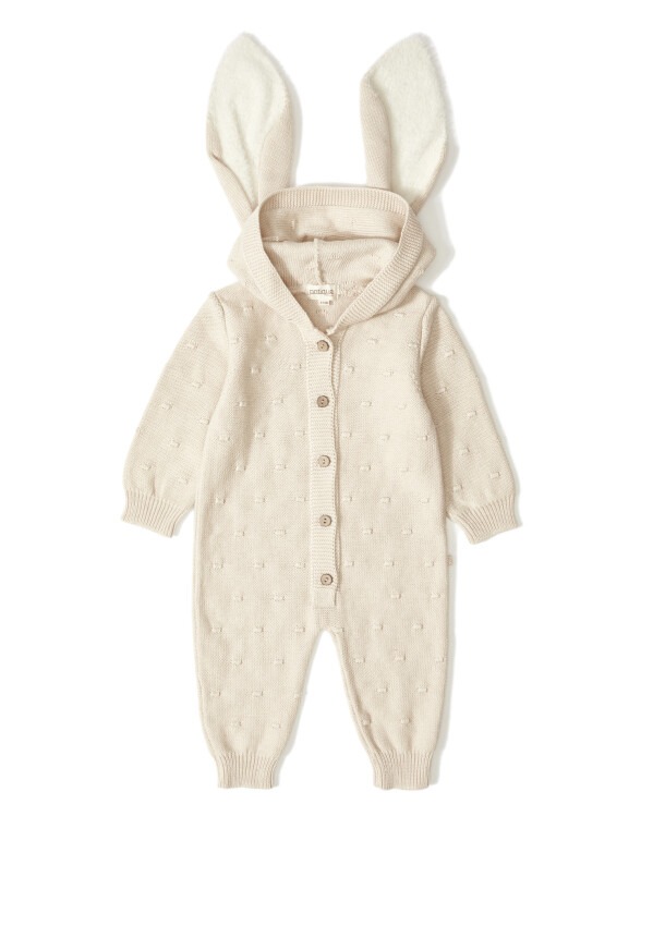 Wholesale Baby Organic Cotton Rabbit Bubble Romper 3-12M Uludağ Triko 1061-21020 - 3