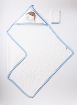 Wholesale Baby Unisex 2-Piece Set with Scrub Mitt and Towel 100x100 cm Ramel Kids 1072-365 - 2