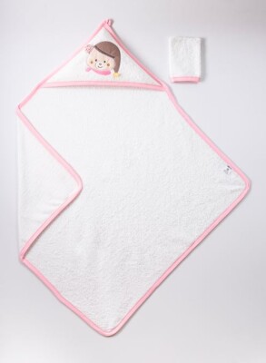 Wholesale Baby Unisex 2-Piece Set with Scrub Mitt and Towel 100x100 cm Ramel Kids 1072-365 Светло- розовый 