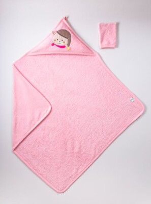 Wholesale Baby Unisex 2-Piece Set with Scrub Mitt and Towel 100x100 cm Ramel Kids 1072-365 Розовый 