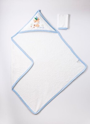 Wholesale Baby Unisex 2-Piece Set with Scrub Mitt and Towel 100x100 Ramel Kids 1072-367 - Ramel Kids (1)