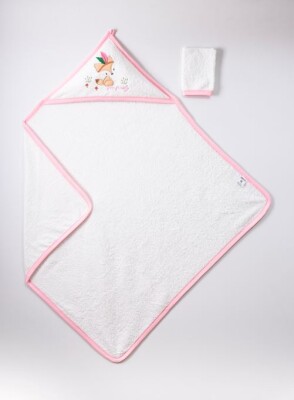 Wholesale Baby Unisex 2-Piece Set with Scrub Mitt and Towel 100x100 Ramel Kids 1072-367 Светло- розовый 