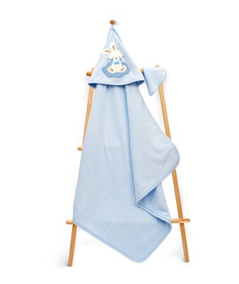 Wholesale Baby Unisex 2-Piece Set with Scrub Mitt and Towel 80x80cm Babyline 2015-9-584 Синий