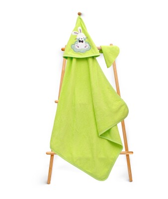 Wholesale Baby Unisex 2-Piece Set with Scrub Mitt and Towel 80x80cm Babyline 2015-9-584 Зелёный 