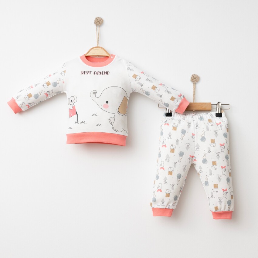 Wholesale Baby Unisex 2-Pieces Body and Pants 6-18M Gümüş Baby 2043-002030 - 2